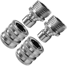 Stainless Garden Hose Quick Connect Fittings Water Hose Connectors 3/4 Inch G...