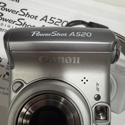 Canon PowerShot A520 4.0MP Digital Camera Silver w/4x Zoom Tested