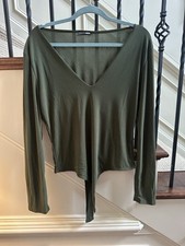 Fashion Nova Olive Green Bodysuit