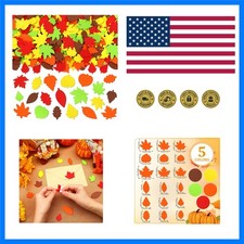 300 Pcs Fall Foam Stickers, Maple Leaves Self Adhesive Stickers Maple Leaf ...