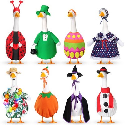 Dress Up Your Garden Goose All Year - 8 Holiday Costume Set