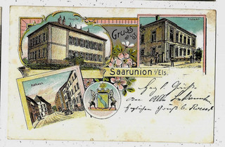 SARRE UNION (67) SAARUNION Gruss Lithographie Hospital