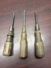 Vintage Wood Handle Screwdriver Lot of 3 Flathead, And Phillips — photo 1
