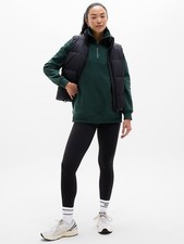 Athleta L Large Cozy Karma 1/2 Zip Sweatshirt Pine NWT 414895