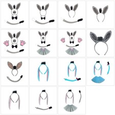 Children Donkey Tail Costume with Donkey Ear Headband Nose Glove Skirt Bowtie