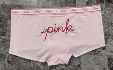 NWT VICTORIA'S SECRET PINK XL HOLIDAY LIGHTS LOGO THICK BAND BOYSHORT PANTIES