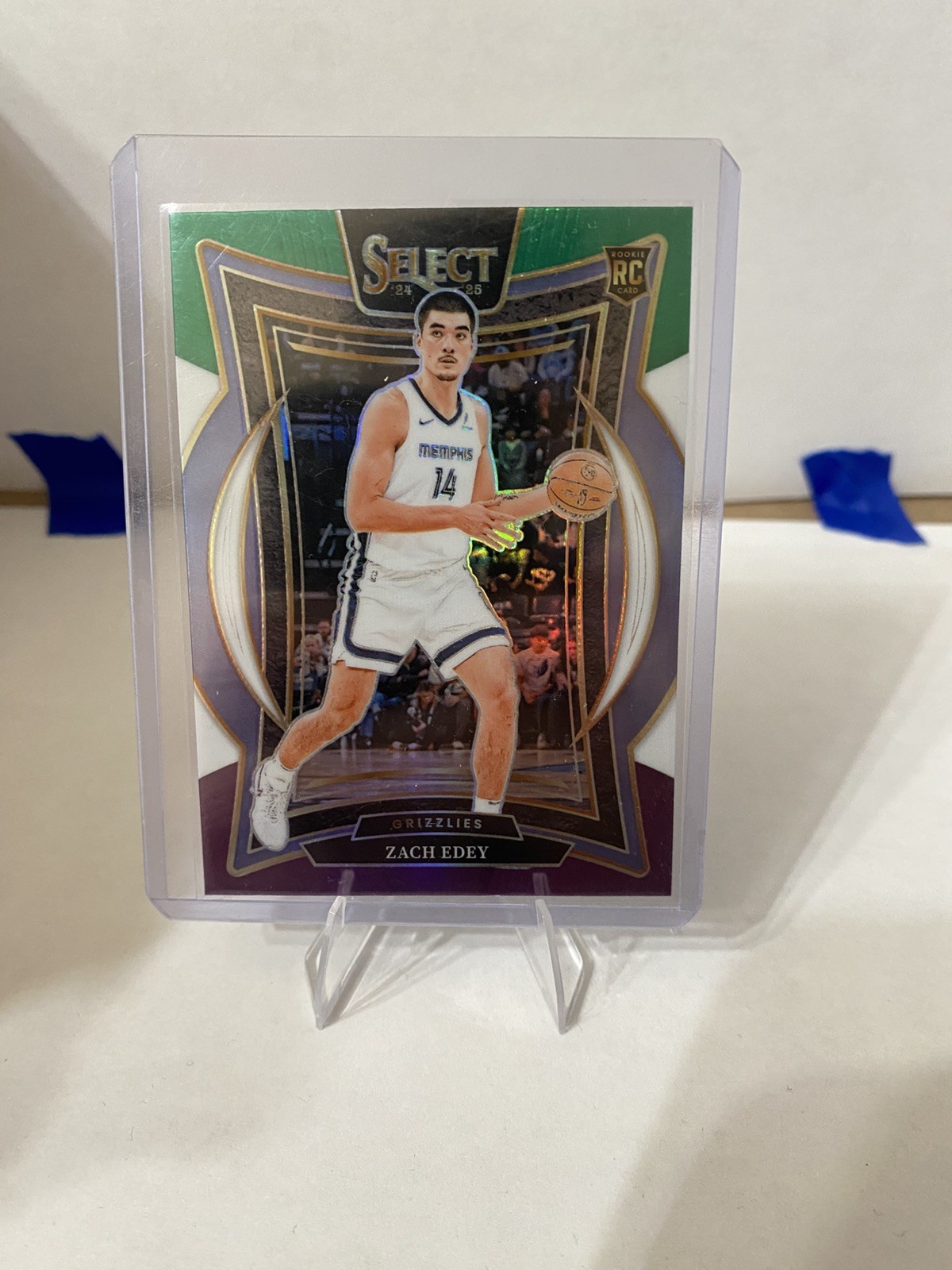 2024-25 Panini Select - Concourse Zach Edey #98 Green White Purple Prizm (RC)