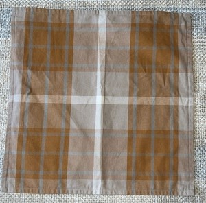 Pottery Barn Plaid 20" Pillow Cover Orange Gold Autumn Rustic 100% Linen