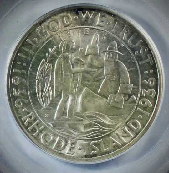 1936-S  Rhode Island  Commemorative Half Dollar PCGS MS-65 - Mint State 65 - Image 3 of 4