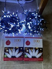 (2) NEW Happy Holidays 100ct COOL WHITE Mini Lights Indoor/Outdoor