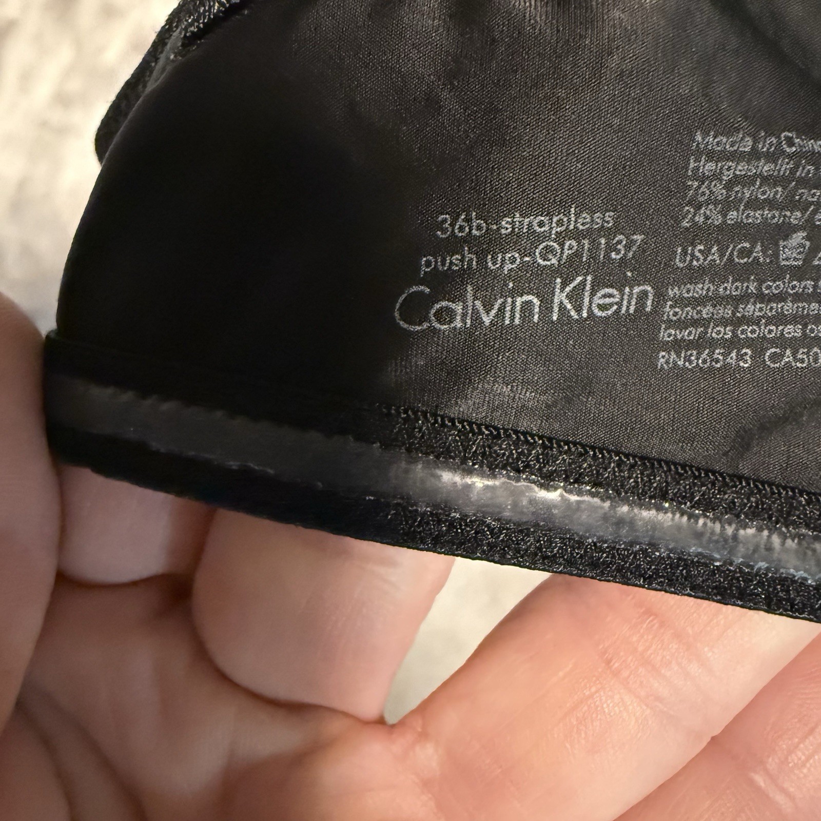 Calvin Klein Strapless, T-Shirt, Push-Up Bra, Black (001), 36B QP1137 thumbnail 4