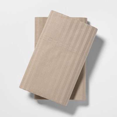 Threshold 400TC Cotton Sateen Pillowcase Set European Closures, Natural, King