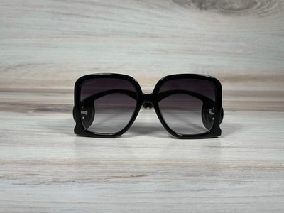 Black Oversized Square GG Sunglasses Gucci GG 1254S 001 Logo Black Gold Shades Grey Oversized  main image 4