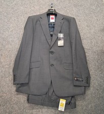 M&S Sartorial Suit 42" W38 L31 Grey Blazer Trousers Alfred Brown 2 Piece Wedding