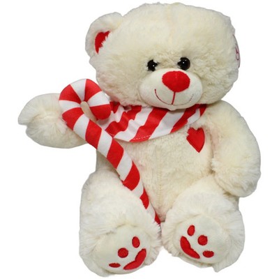 Landahl & Baumann Teddybär 35 cm Weiß Rot Kuscheltier Plüschtier Neu