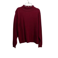 Pendleton Wool Academia Pullover Sweater Women L Burgundy Made In USA Minimalist