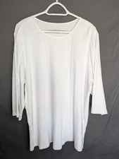 CJ Banks  Women's White 3/4 Sleeve Layer Your Look 100% Cotton Size 2X