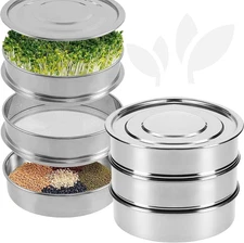 Stainless Steel Seed Sprouting Kit – Stainless Steel Sprouting Tray round 3-Tier