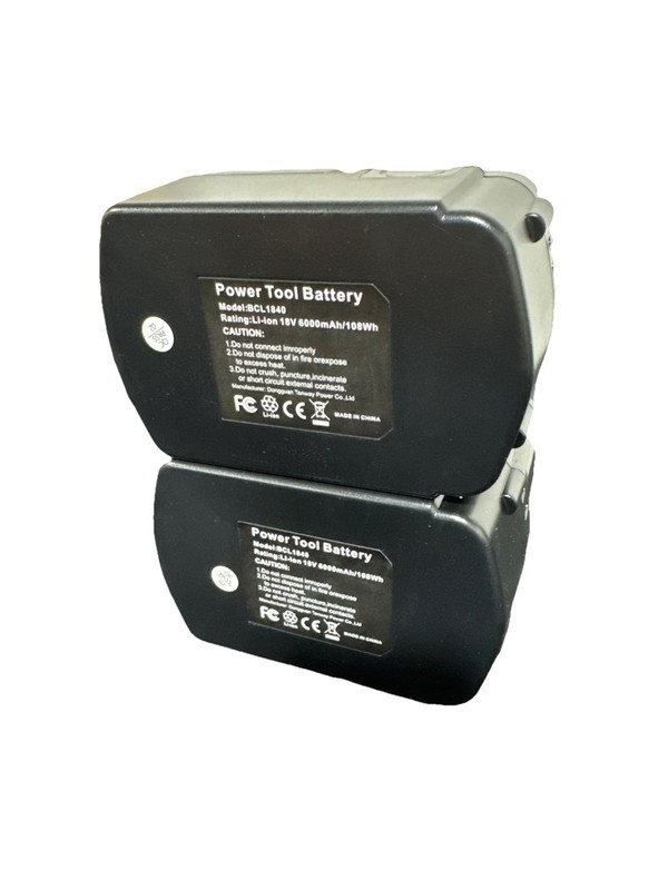 2-Pack 18V 6.0Ah Li-ion Battery for Hitachi BCL1840 BCL1815 EBM1830 Metabo HPT
