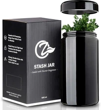 OZCHIN Glass Stash Jar Airtight Smell Proof Container, Glass UV Protection Stora