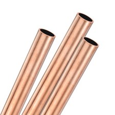 3-Pack Copper Round Tube, 11mm OD 1mm Thick 200mm Length Straight Pipe Tubing