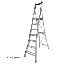 O X Titan Adjustable/Telescopic Platform Ladder 4 – 7 Step step    