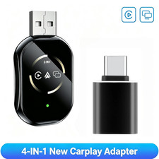 4-IN-1 New Carplay Adapter Wired to Wireless CarPlay Android Auto Mirror Link