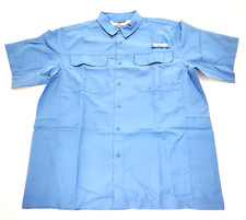 Habit Coastal Villa River Shirt Mens L Blue Short Sleeve Button Vented NWOT