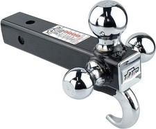 Trailer Receiver Hitch Triple Ball Mount With Hook Chrome Balls Alloy Steel New Trailer Receiver Hitch Triple Ball Mount With Hook Chrome Balls Alloy Steel New