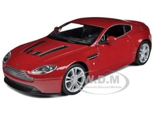 2010 ASTON MARTIN V12 VANTAGE RED 1/24 DIECAST CAR MODEL BY WELLY 24017