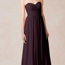 Jenny Yoo Leah Convertible Luxe Chiffon  Column Dress, Prussian Violet, size 12