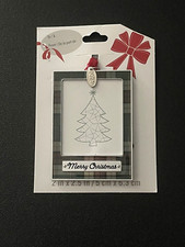 Christmas Tree Ornament Picture Frame Plaid Studio Decor Merry Christmas 2021
