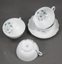 Giraud Limoges 4x Tassen / 1x Unterteller Corail Blumen