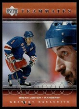 Brian Leetch 1999-00 Upper Deck Gretzky Exclusives #65 Hockey Card New York