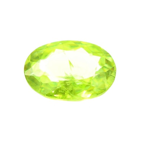 RARE !! JOLIE SPHENE VERT JAUNE DE MADAGASCAR : 6.8 mm x 6.3 mm ★★ p465