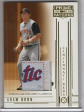 2005 Donruss Prime Patches Adam Dunn Laundry Tag Patch 11/14 Cincinnati Reds