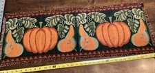 Harvest Season Fall Autumn Table Runner Pumpkins & Gourds 36” Long