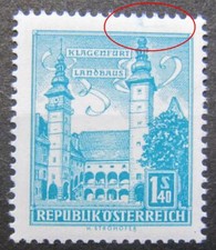 Bauten 1,40 Schilling mit Farbfleck postfrisch **, Klagenfurt Landhaus