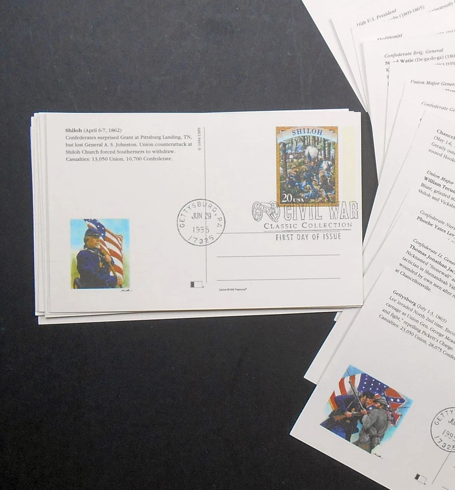 1995 CIVIL WAR Sc UX200 - UX219 postal cards FDCs set of 20 different Fleetwood - Image 4 of 4