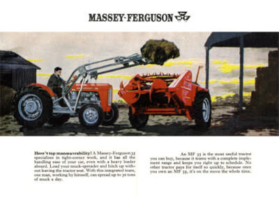 Vintage Massey Ferguson 35 Traktor & Dreckstreuer Poster Broschüre Kunstdruck A3