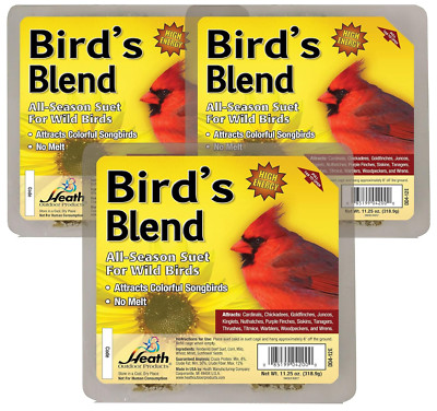 Heath Bird S Blend Suet Cakes Sample Pack, Contains 3 Suet Cakes, Try It, You...