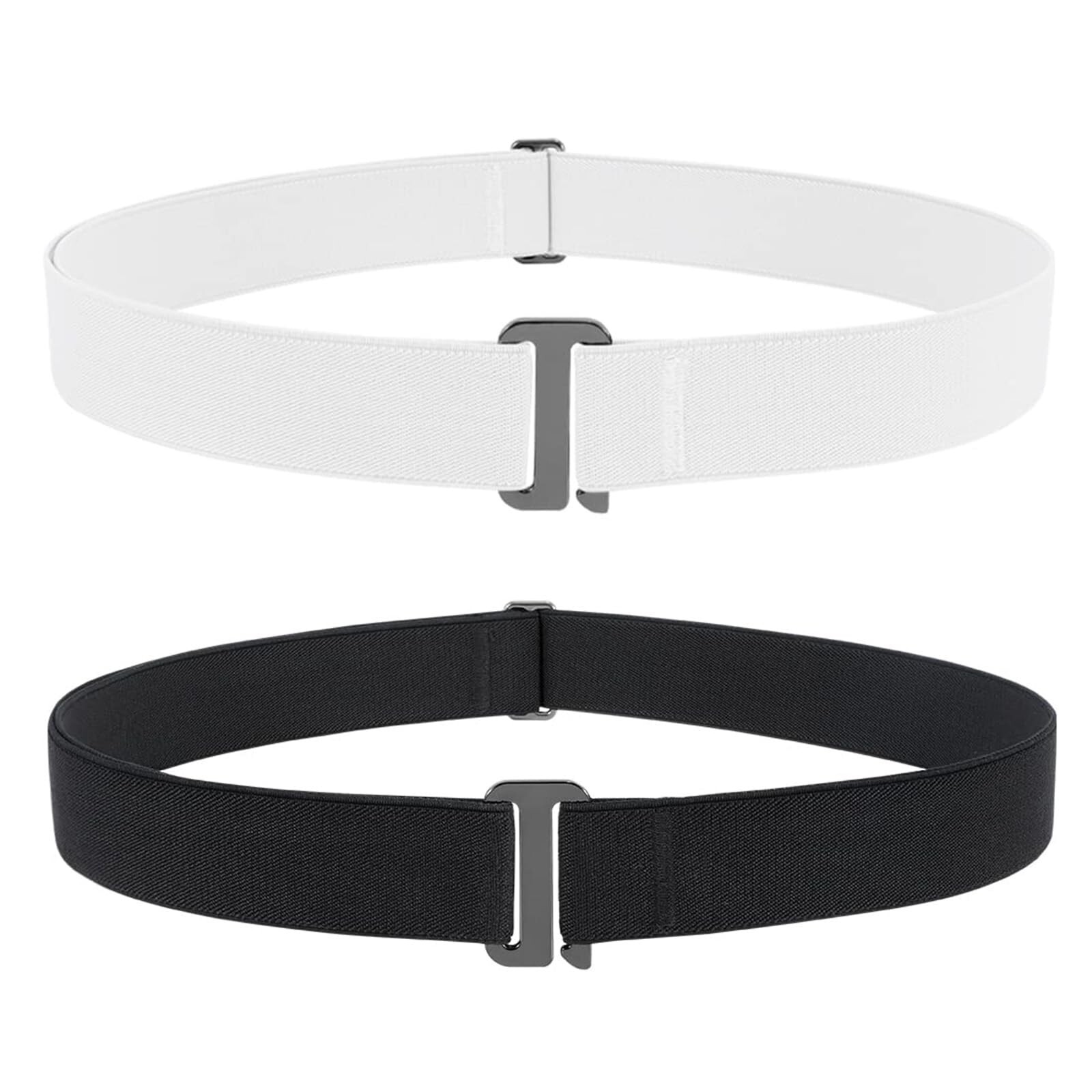 JASGOOD Invisible Women Stretch Belt No Show Elastic Web Strap Belt with Flat...