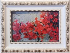 Bougainvillea. Framed 4"x6" photoprint of the oil painting.