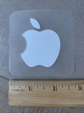 Apple Sticker - One *NEW* Genuine OEM White Apple Logo Decal - 1.5" x 1.5"