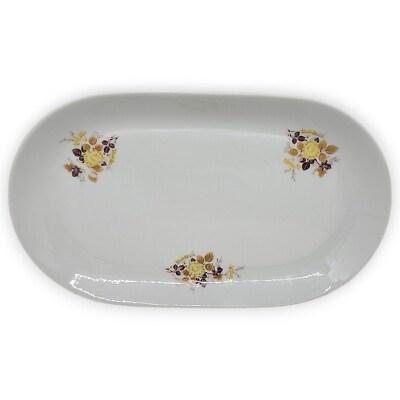 Servierplatte Kahla Könitz Porzellan Weiß Blumenmuster Vintage Dekor 27 x 16 cm