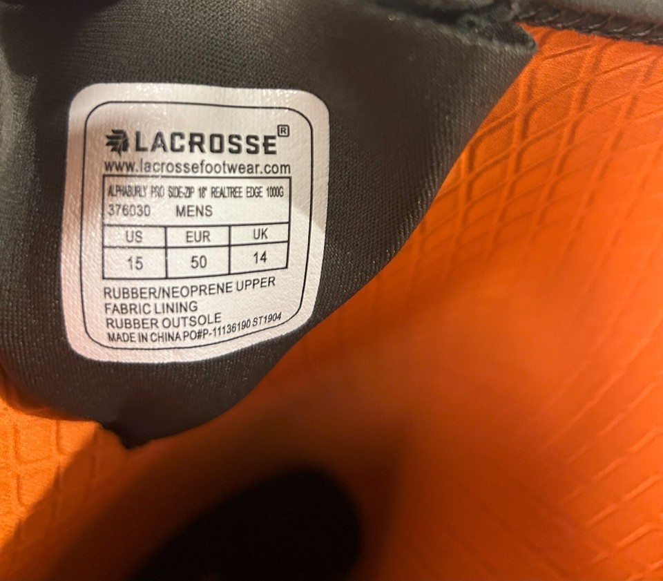 LaCrosse Alphaburly Pro Insulated Waterproof Hunting Boots Side Zip