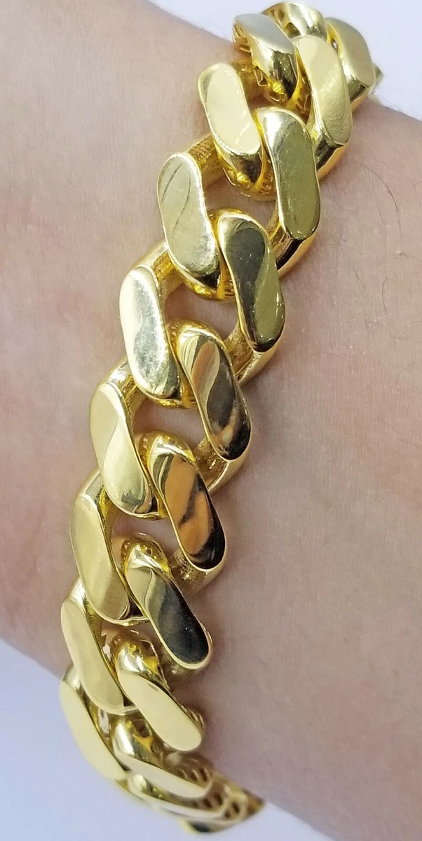9ct gold cuban link bracelet sale