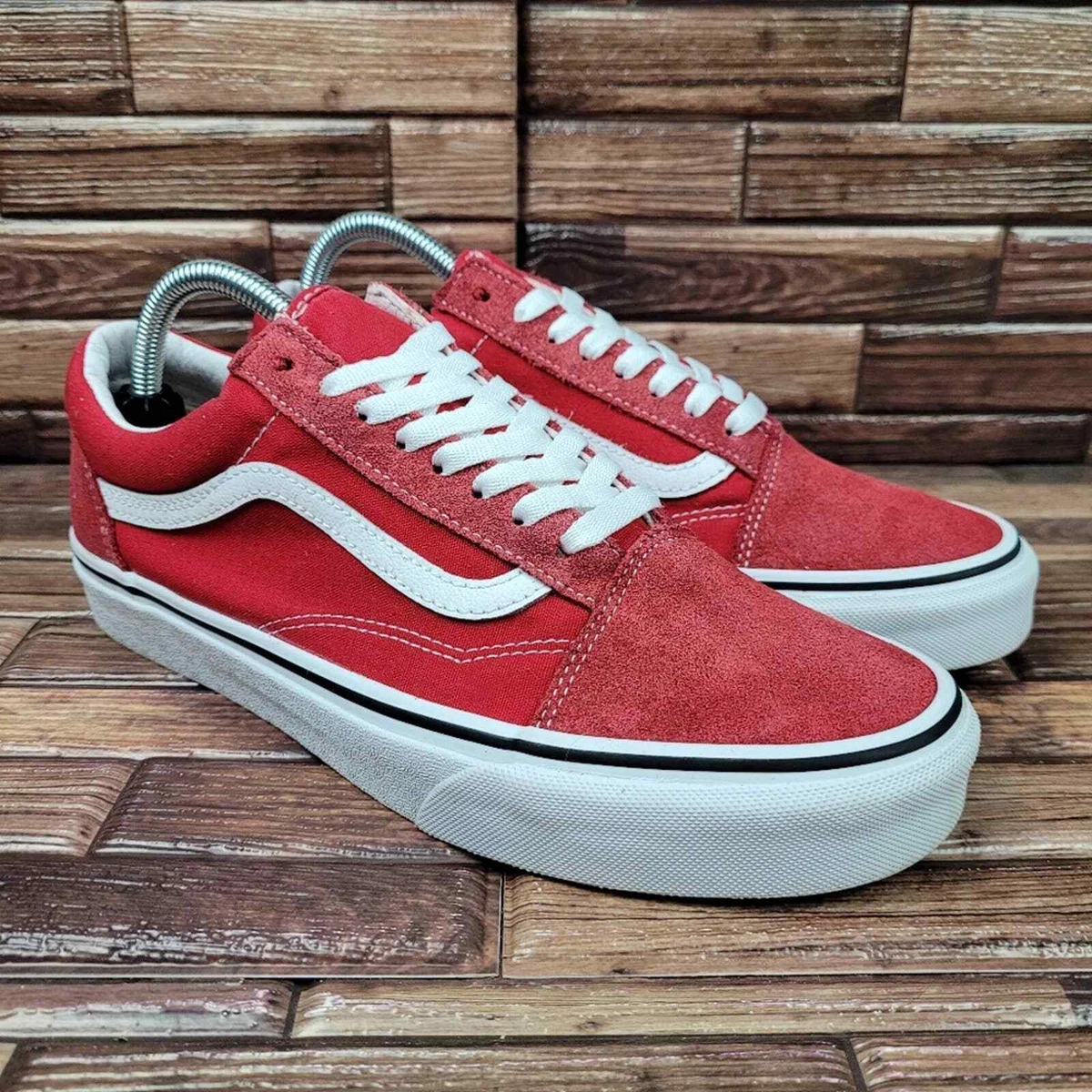 Vans Era Red Canvas & Suede Lace-Up Sneakers Womens Size 10.5 Red/White |  eBay