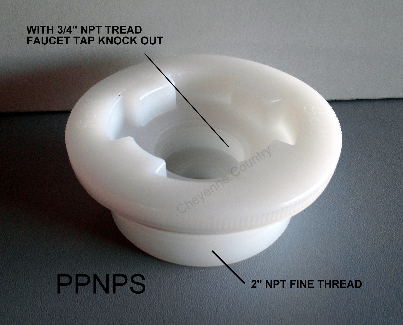 Poly Plug PPNPS Fine Thread Bung Cap 2" w/ 3/4" Knock Out Gasket Poly