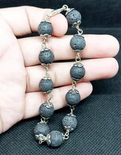 Lava Stone Bracelet 100% Real 9 mm Stone Size 22 Cm Bracelet Length Size